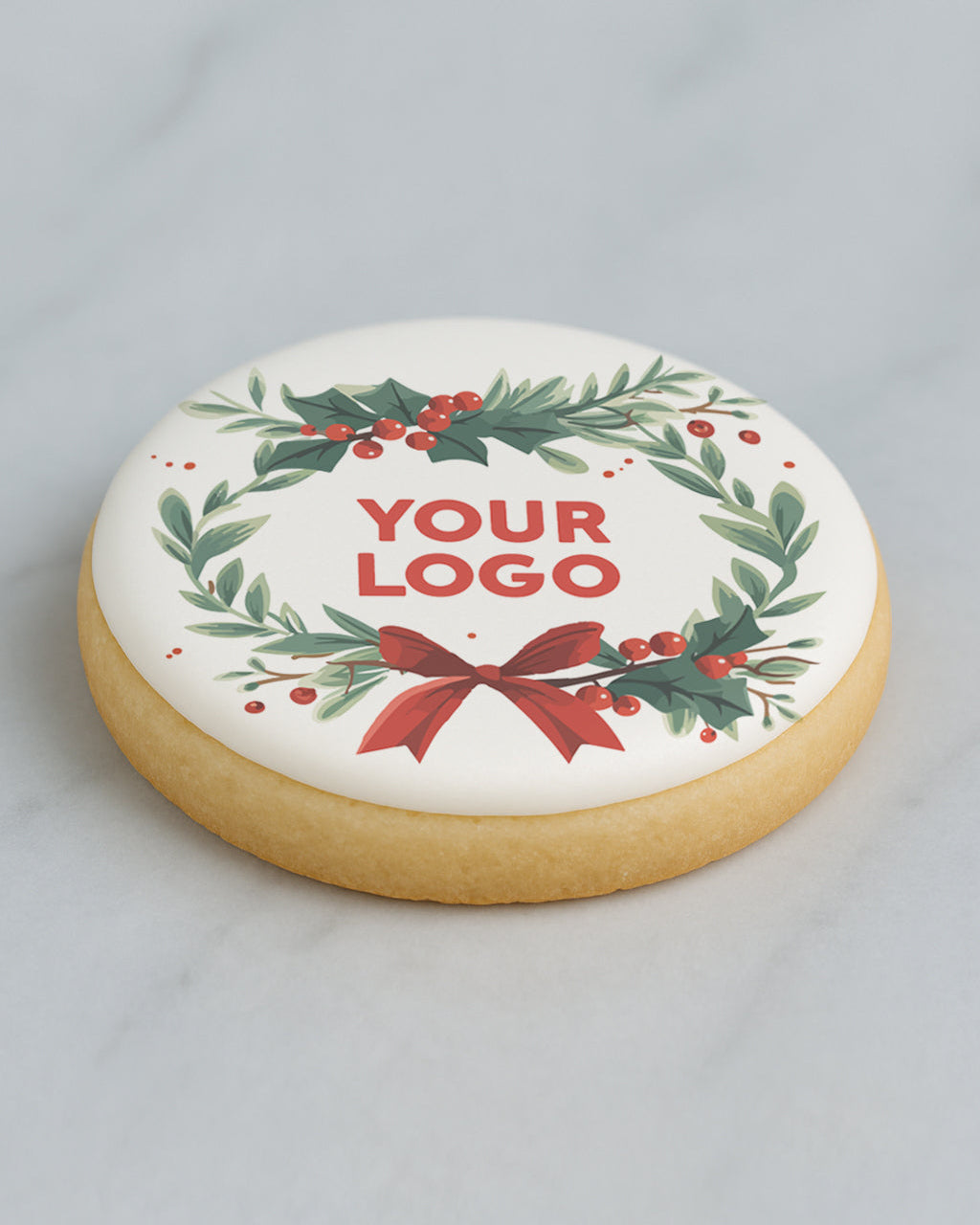 Christmas Wreath Custom Logo Cookie D - Business, School, Event cookies