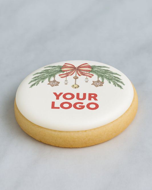 Christmas Wreath Custom Logo Cookie C - Business, School, Event cookies
