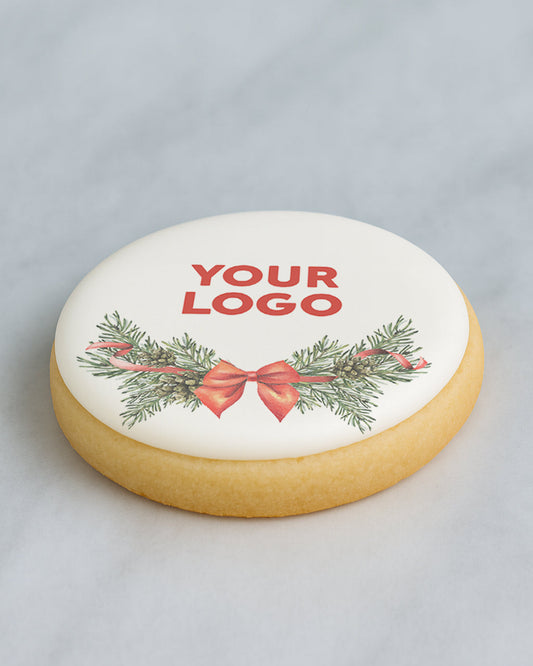 Christmas Wreath Custom Logo Cookie E - Business, School, Event cookies